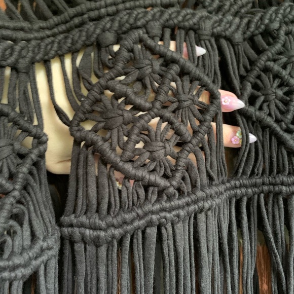 ASOS🌻 Macrame fringe crop top - Picture 5 of 7